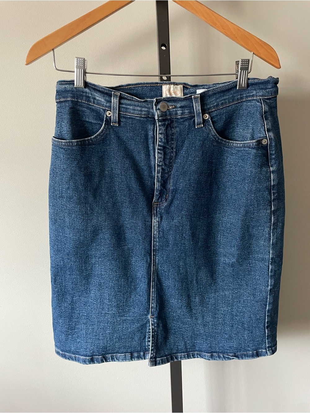 Y2K 2000s Vintage Cleo Denim Jean Mini Skirt Basic Size 12